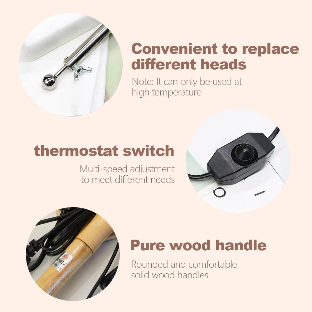 DIY Fabric Flower Ironing Machine Flower Making Tools Adjustable Temperature Ball Spatula Electric Ironing Machine Set (EU Plug)