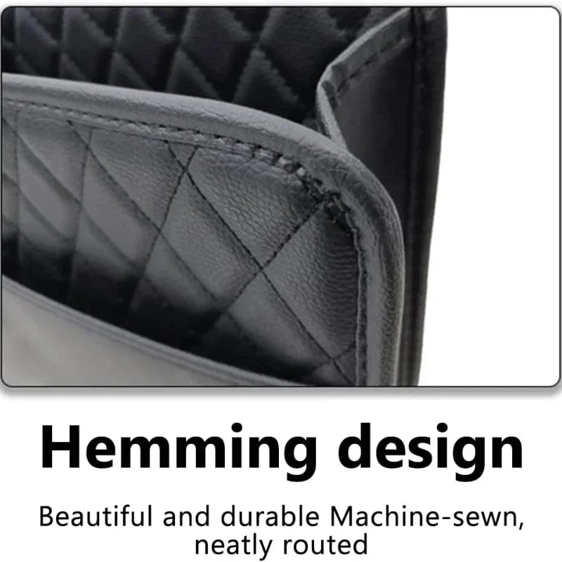 Car Backseat Storage Bag Large Capacity Leather Pocket Automobile Hanger Organizer Collector Adjustable Leather Bags for Vehicle