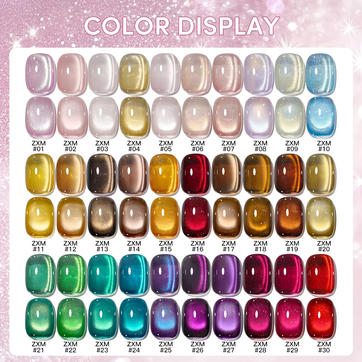 AS 30 Color Star River Cat Eye Gel Nails Polish 1pcs 15ml Magnetic Gel Glass Beads Semi Permanent Soak Off UV Nail Varnish Gel