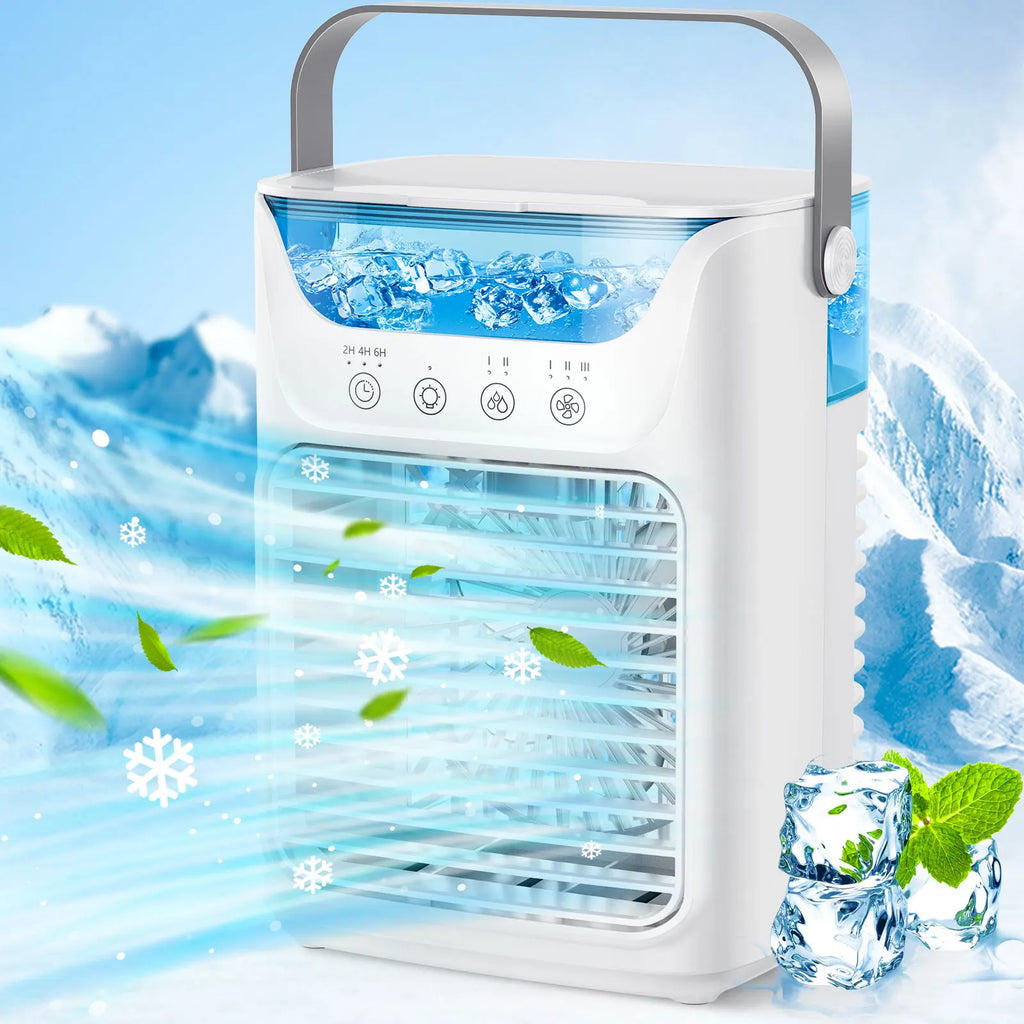 Portable Humidifier Cooling Fan Air Conditioner Desktop Fan Water Tank Small Air Cooling Fan for Home Bedroom Small Personal Fan