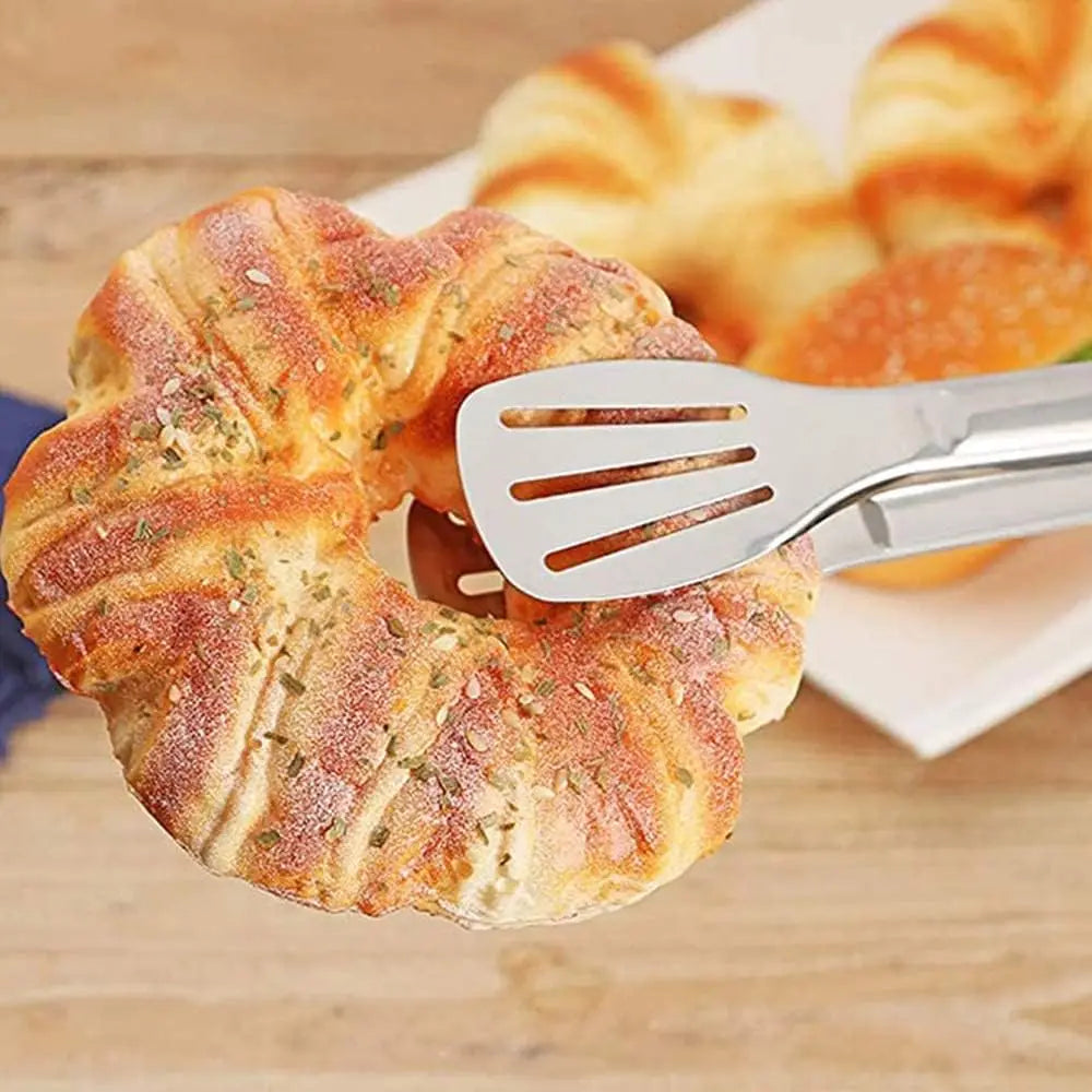 1pc NonSlip Stainless Steel Food Tongs Meat Salad Steak Bread Clip Barbecue Grill Buffet Clamp Cooking Tools Kitchen Accessories