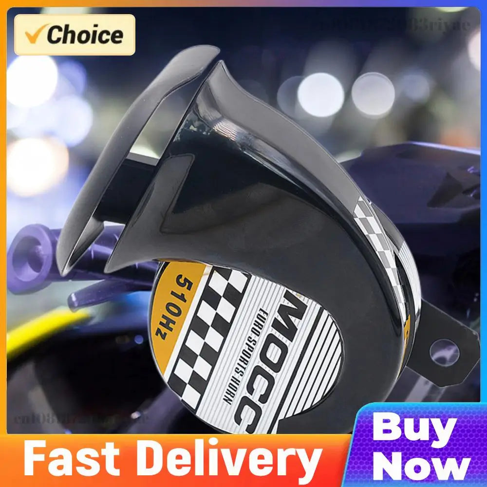 12V Air Motorcycle Horn Loud Electric Air Horn 130dB 510hz Auto Horns Single-tone for Motorcycle Car for Motorbike Truck Vehicle