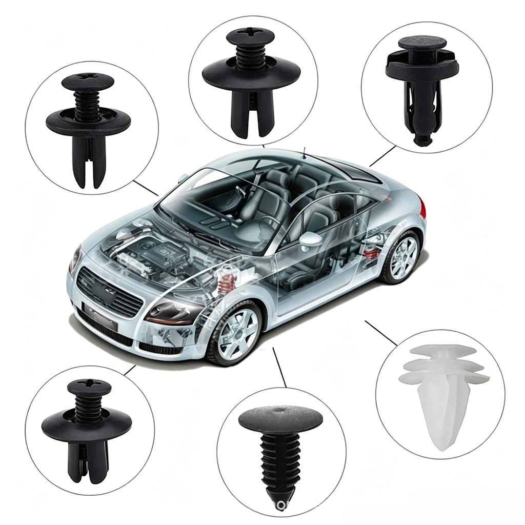 100 Box/Bag Car Fastener Clip Mixed Car Body Push Retainer Pin Rivet Bumper Door Trim Panel Fastener Kit Car Clip Acesssories