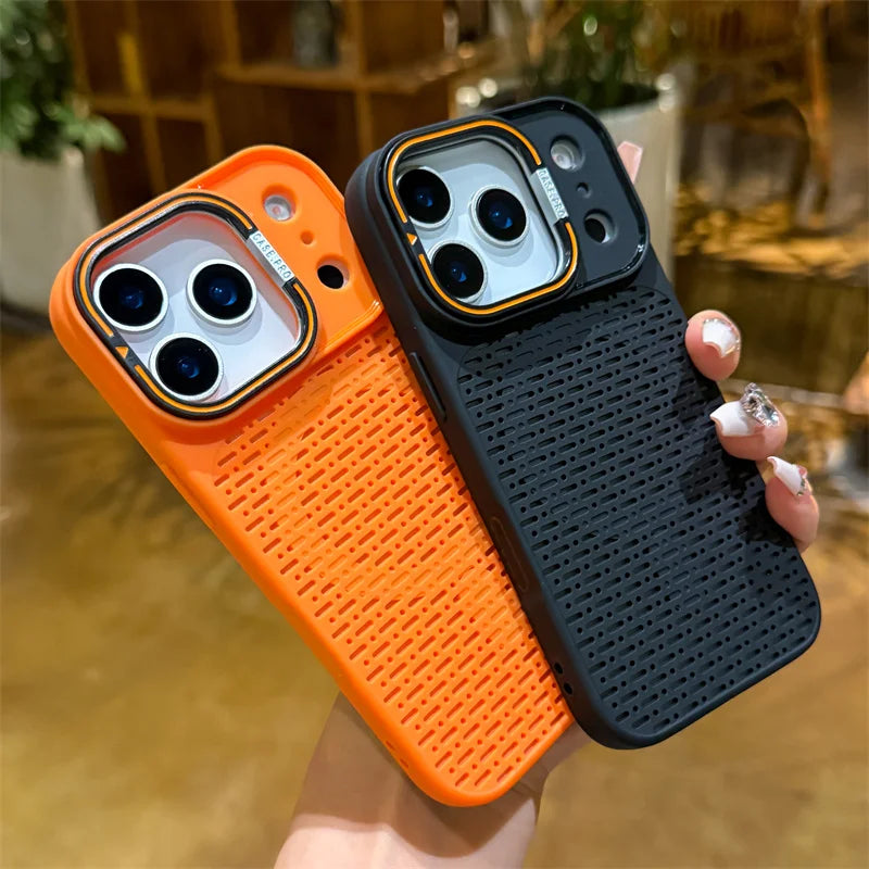 Cooling Mesh Camera Mount Case For iPhone 17 15 14 13 12 16 Pro Max Plus For Magsafe Charge Shockproof Heat Dissipation Cover