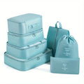 7pcs Set Travel Packing Cubes, Portable Mesh Luggage Storage Bag, Underwear Clothes Organizer Bag With Shoes Bag