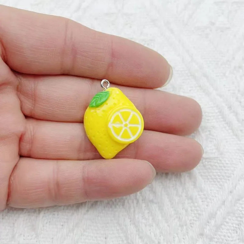10pcs resin simulated food pendant, DIY jewelry making earrings, keychains, accessories
