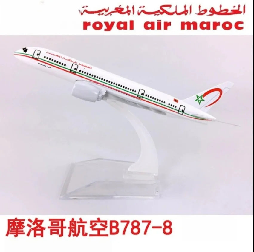 16cm Royal Air Maroc B787 Airplane Model Airplane Diecast Metal 1/400 Scale Toy Planes For Kids Collected Gift By Aviation