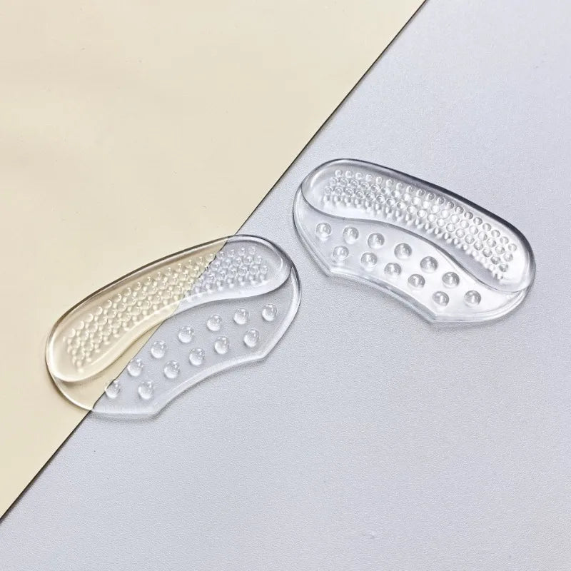 4-Pcs Self-Adhesive Heel Pad, Anti Slip Wear-Resistant Soft Silicone Heel Patch Half Size Pad Suitable for High Heels Casual Sho