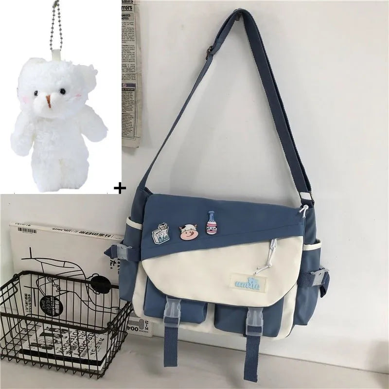 Nylon Handbags Shoulder Bag Large Capacity Crossbody Bags for Teenager Girls Men Harajuku Messenger Bag Student School Bags Sac