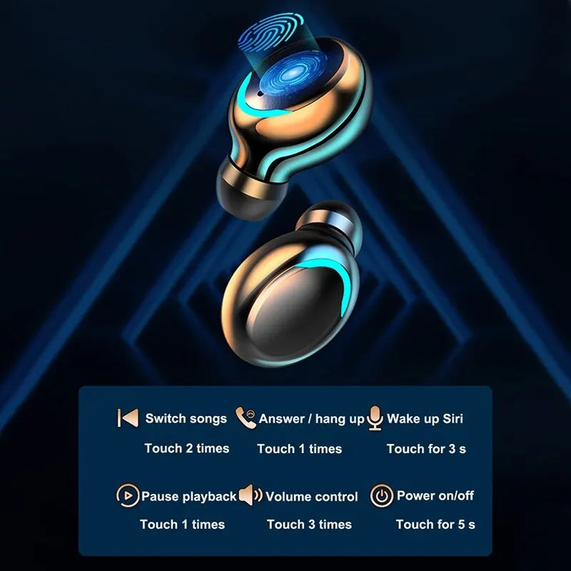 TWS Wireless Bluetooth 5.0 Earphones LED Display Screen HiFi Stereo Headset Waterproof HD Mic Calling Noise Reduction Headphones