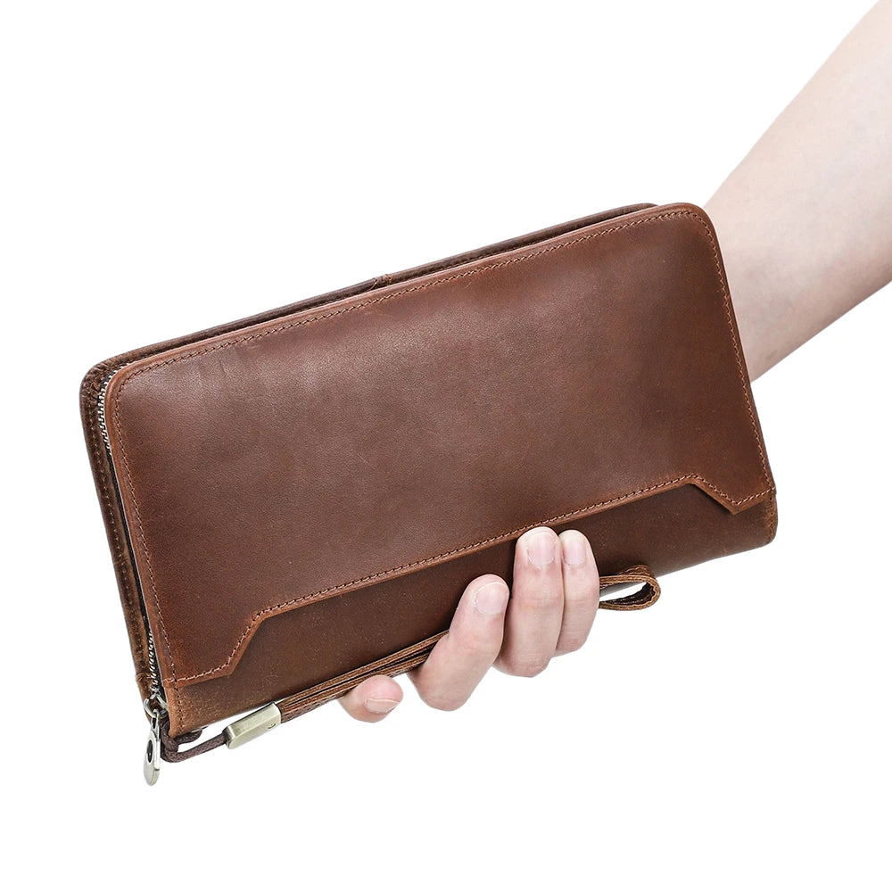 Family Passport Wallet with AirTag Slot for Travel Genuine Leather Credit Card Boarding Pass Holder Pen Cover Money Clutch Bag