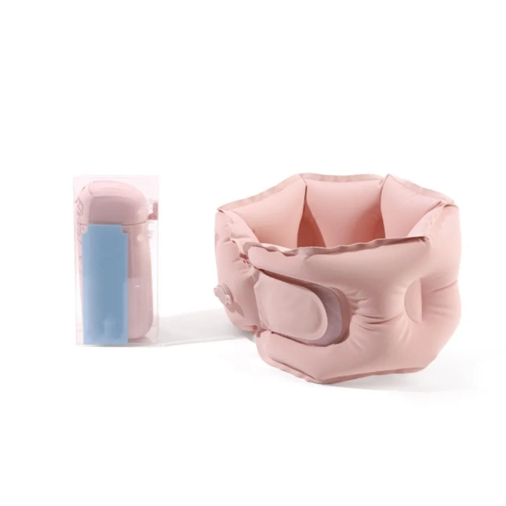 Manual Inflation Inflatable Neck Pillow Ultralight Breathable Napping Neck Headrest Adjustable with Air Pump