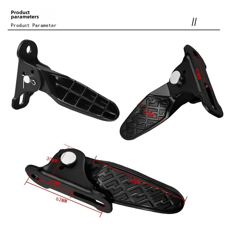 Foldable Electric Car Pedals Rear Foot Pumps Motorcycle Seat Cushion Accessories Modified Vehicle Foot Pedals After Seat