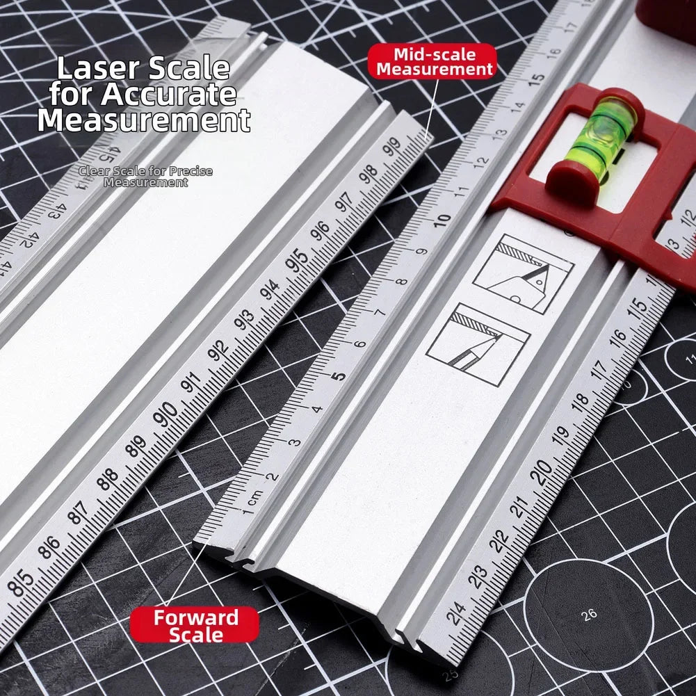 Multi Function Aluminum Level Ruler For Construction DIY Projects With Non Slip Handle And Hanging Hook