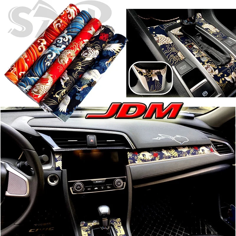 JDM Japanese Style Cotton DIY Automotive Interior Sticker 50*150cm Self-adhesive Tape Adhesive Wind Cloth Car Interior New