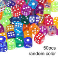 10/20/50pcs Dice 14mm Transparent Colorful 6Sided Acrylic Rounded Edges Dice for Table Board Games Party Entertainment Props TMZ