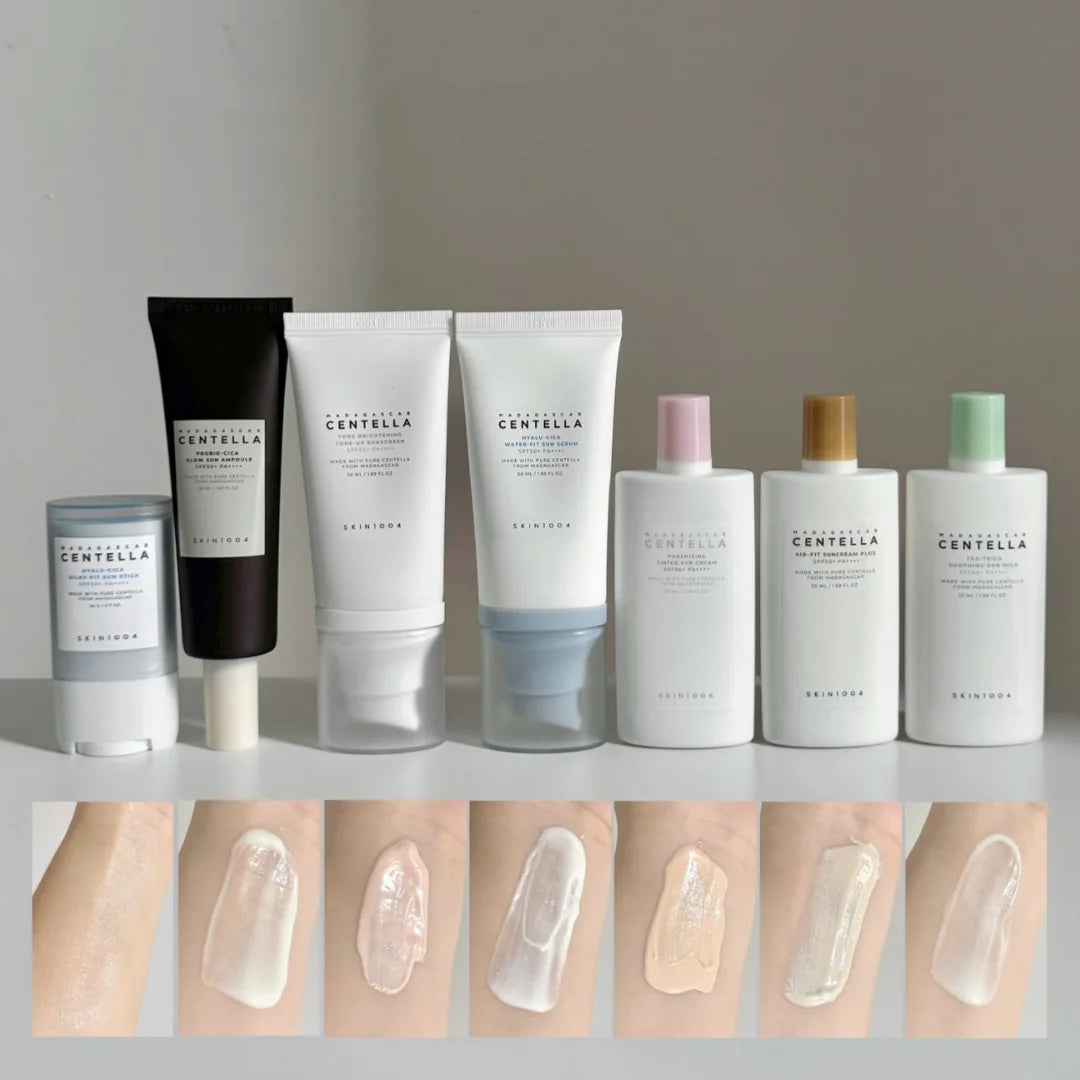 SKIN1004 Centella Sunscreen 8 Set K-Beauty SPF50+ PA++++ Hyalu-Cica Hydrating Soothing Lightweight Non Greasy for All Skin Types