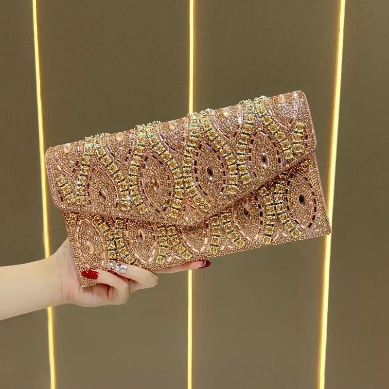 New Dinner Clutch Diamond Dinner Party Women's Shoulder Bag Luxury Brand Diamond Sparkling Fashion Women's Bag High Quality