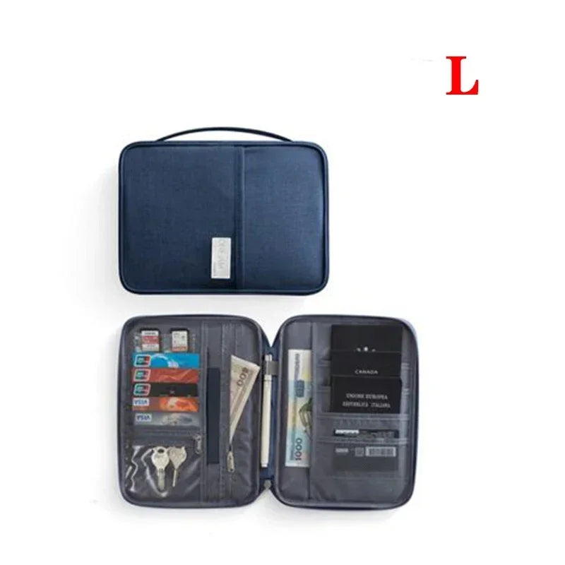 New Women Multi-Function Waterproof Travel Passport Holder Cover Case Pink Bags Family Document Organizer Travel Accessories Bag