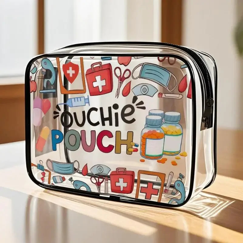 Medicine Cosmetic Bag Women Large Capacity Travel Organizer Easy Wipe Clean Toiletry Pouch Daily Use Trip Toiletry Travel Bag