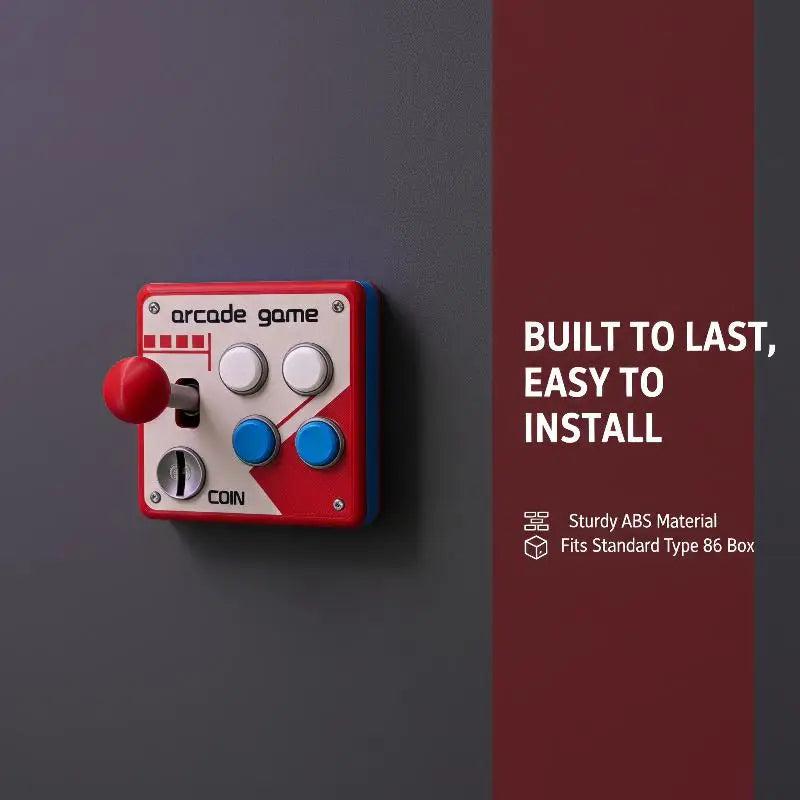 Retro Arcade Game Button Switch Plate, Creative DIY Wall Decor for Home Gaming Room Gamer Gifts