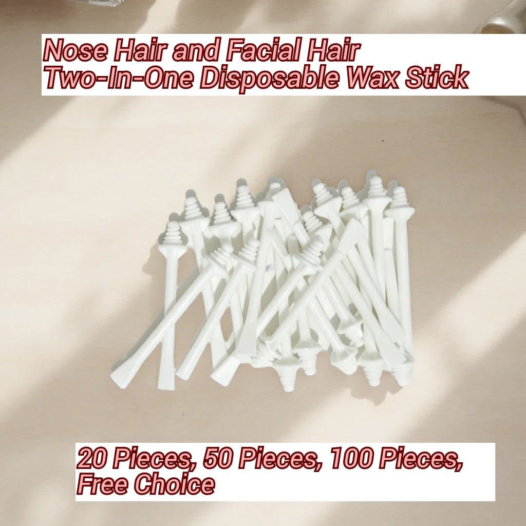 Painless Nose Wax Applicator Stick 2-in-1 Dual Head Disposable PP Plastic Nostril Cleaning & Facial Small Area Hair Removal Tool