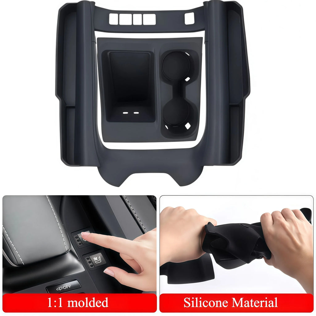 Center Console SIlicone Storage Box with Cup Holde for Nissan Patrol Y63 Interior Accessories, Shift Gear Cover for Y63