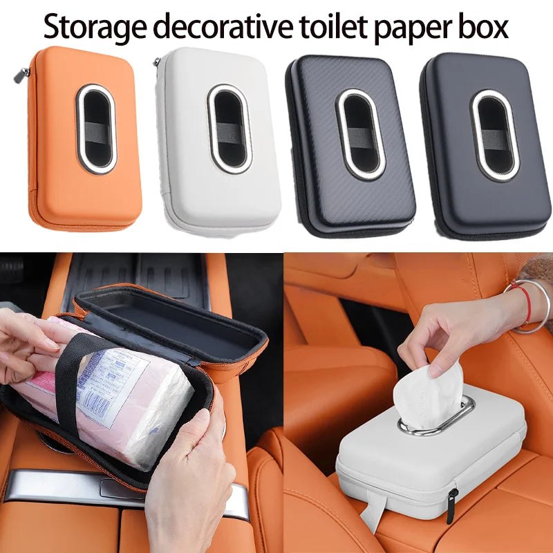 Car Mounted Armrest Box High-end Storage Decoration Sanitary Paper Box Seat Back Car Mounted Tissue Car Sun Visor Tissue Box
