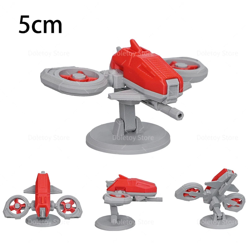 Mini War Machine Mecha Fighter Jet Series 3D Printed Starship Attack Helicopter Flutter Drone Movable Joints Assemble Models Toy