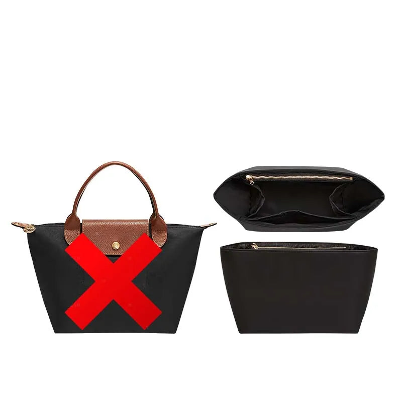 Bag organizer insert for Longchamp bag nylon material super strong fit bag support handbag insert bag accessories