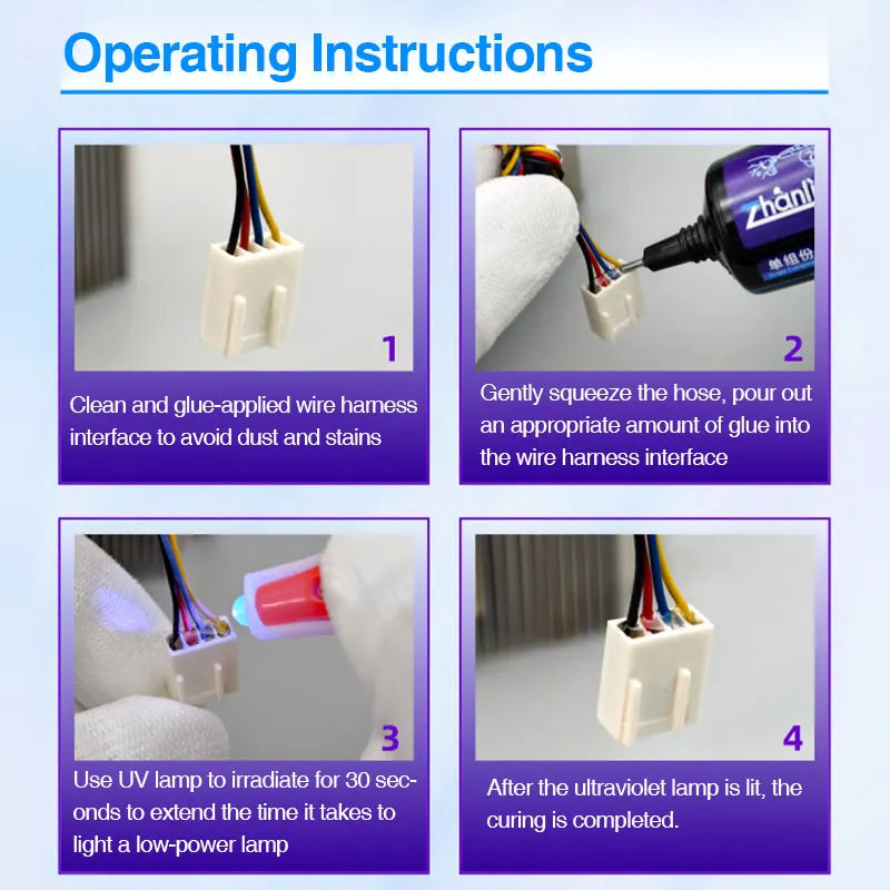 UV Glue Wire Harness Fixing Adhesive 50ML With Needle Fix Circuit Board Terminal Mainboard Wire Electronic Component Super Glue