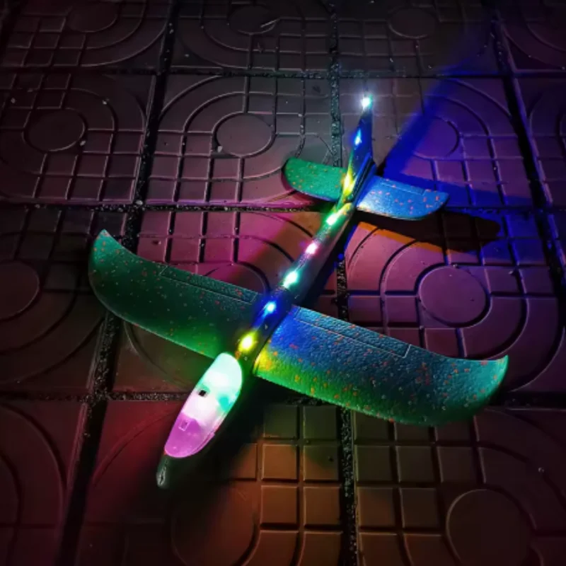 48cmFoam Aircraft Toy Hand Throw Flight Glider Aircraft Airplane DIY Model Toy Throwing Roundabout Airplane Kid Gifts