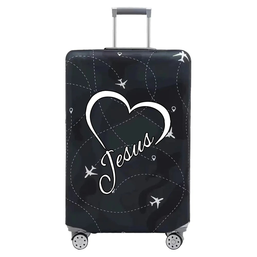Luggage Cover Travel Suitcase Protective Cover Jesus Series Dust-Proof Thickened Elastic Fabric for 18-32inch Baggage Case