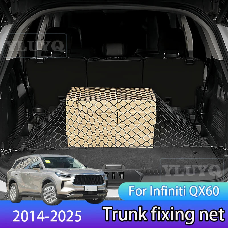 For Infiniti QX60 trunk net pocket double-layer nylon luggage storage pocket 2014-2025 car interior accessories