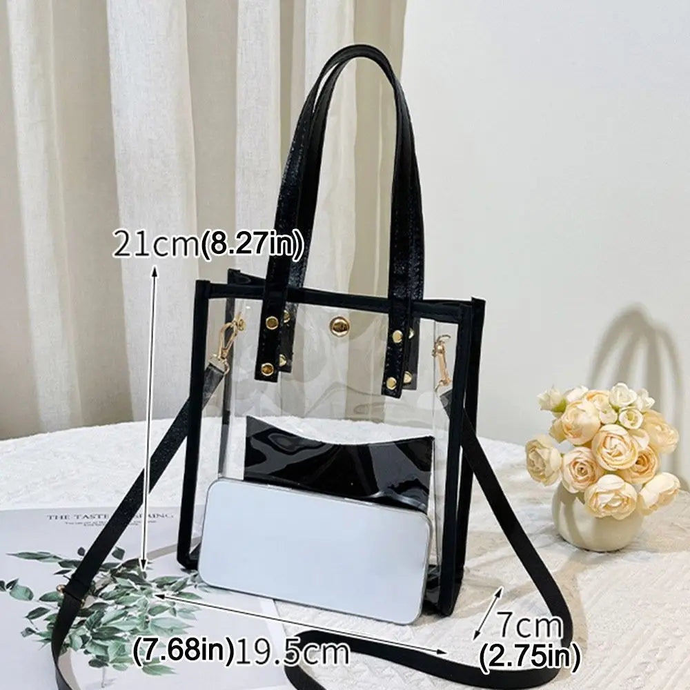 Transparent Crossbody Bag for Women Candy Color Fashion Shoulder Bag PVC Transparent Jelly Bag Crossbody Bags