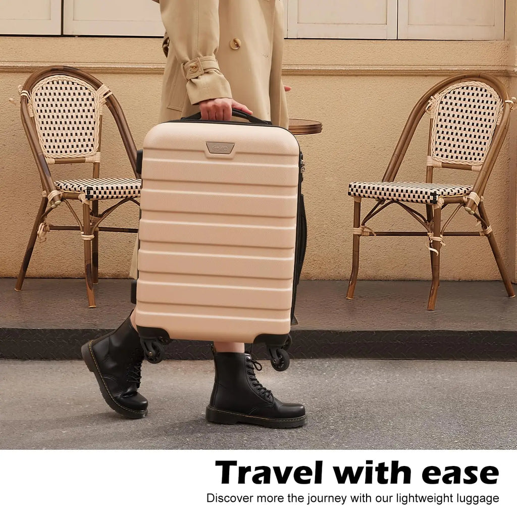 3 Piece Lightweight Hardside Spinner Luggage Set with Secure TSA Lock Travel Suitcases, Customize