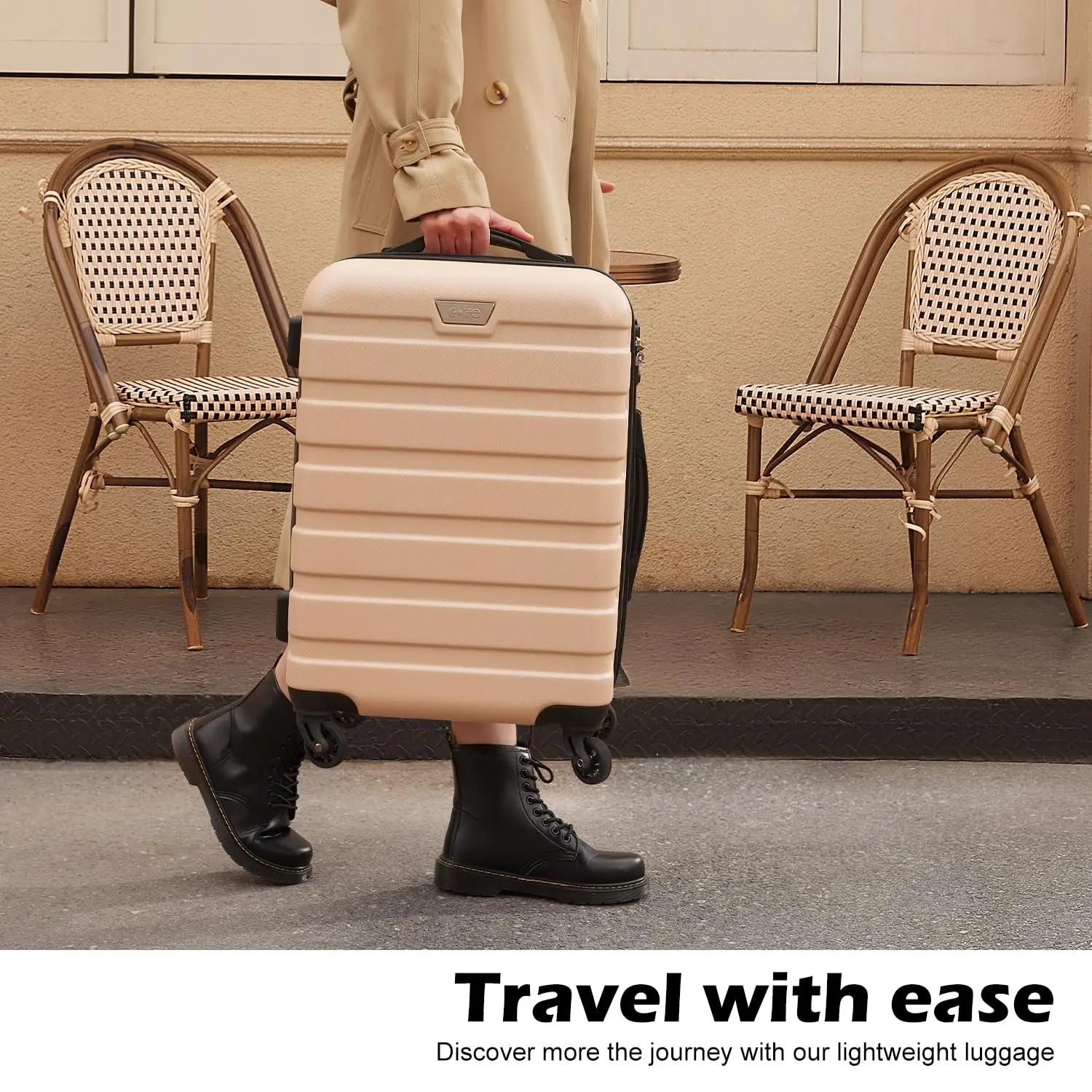 3 Piece Lightweight Hardside Spinner Luggage Set with Secure TSA Lock Travel Suitcases, Customize