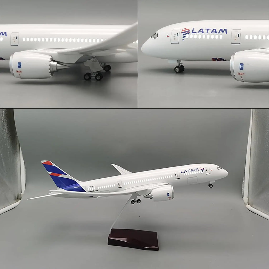 1/135 Chile LATAM Aviation 787 Simulation Civil Aircraft Model B787-8 with Wheels Assembled ABS+Resin Material Gift Ornament
