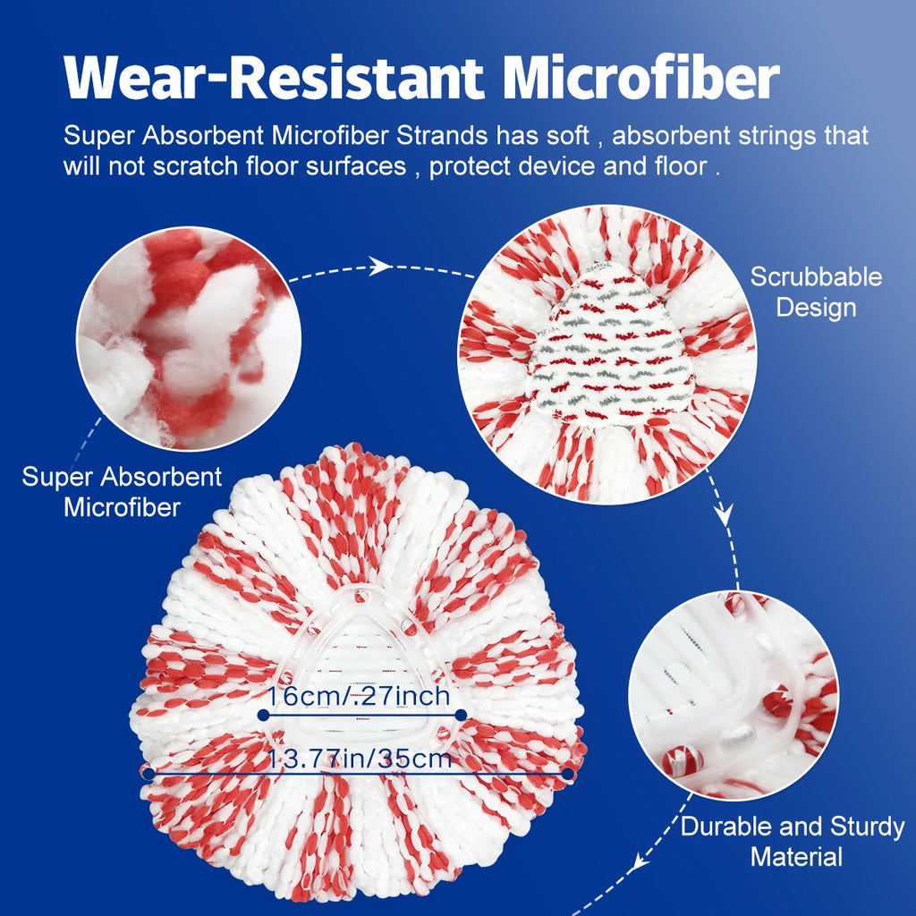 Spin Mop Replace Head Base Scrub Mop Brush Head Replacement for Vileda / O Cedar EasyWring 1 Tank System, Shower Floor Scrubber