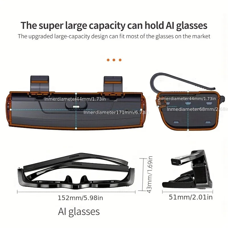 Universal Multifunctional Car Sunshade Glasses Protection Box, Sunglasses and Sunglasses Rack Storage Box, Clip On Sunshade, Car