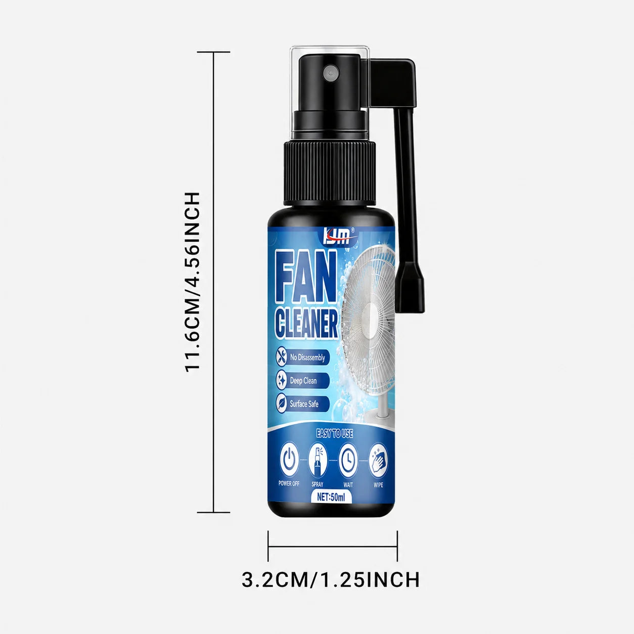 KJM Dual Spray Nozzle Car AC Fan Cleaner Spray 50ml Fast Deep Clean Dust Odor Remover Freshener For Auto Air Vent Household Fans