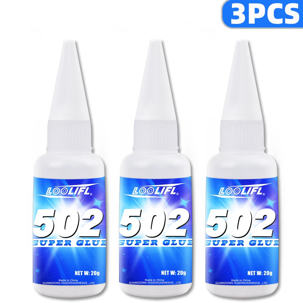 LOOLIFL 502 Super Glue 20g Strong Instant Adhesive for Plastic, Metal, Rubber, Ceramic, - Fast Drying Cyanoacrylate Glue with