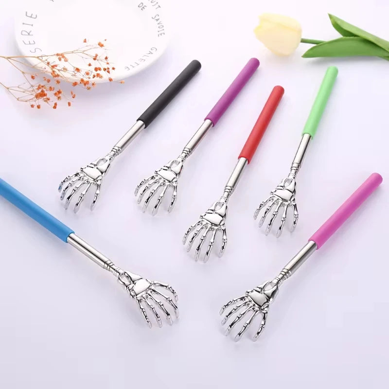Adjustable Stainless Steel Back Scratcher with Retractable Claw for Portable and Convenient Massage and Tickle Relief