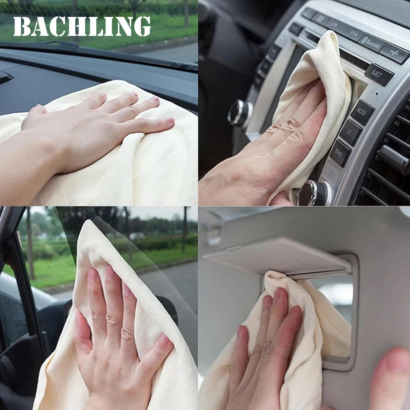 Natural Deerskin Leather Clean Cloth Car Home Washing Care Ultra Absorbent Quick Dry Towels for Car Wash Accessories