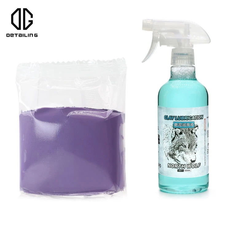 DETAILING 100g Car Clay Cleaning Bar Set Detailing Waxing Polish Treatment 500ml Magic Clay Bar Synthetic Lubricant Wash Mud