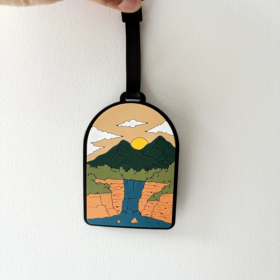 1/3/6pcs landscape luggage tags, station travel luggage check-in, anti loss tags, personal belongings identification tags, airpo