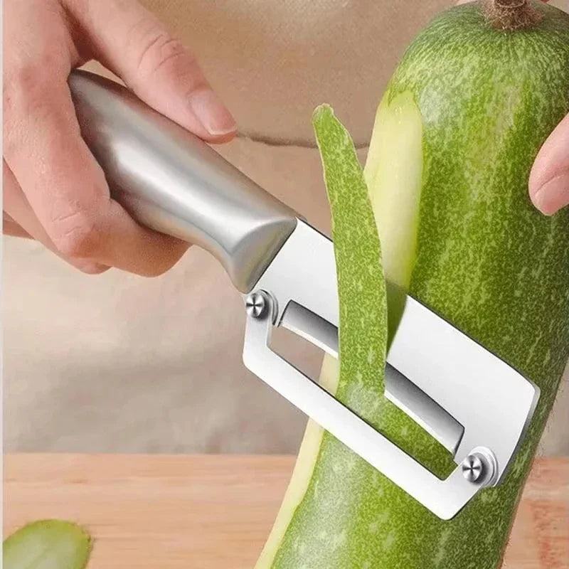 Stainless Steel Peeler Multifunctional Fruit Vegetable Slicer Knife Watermelon Melon Grater Kitchen Cooking Tool Flat Edge