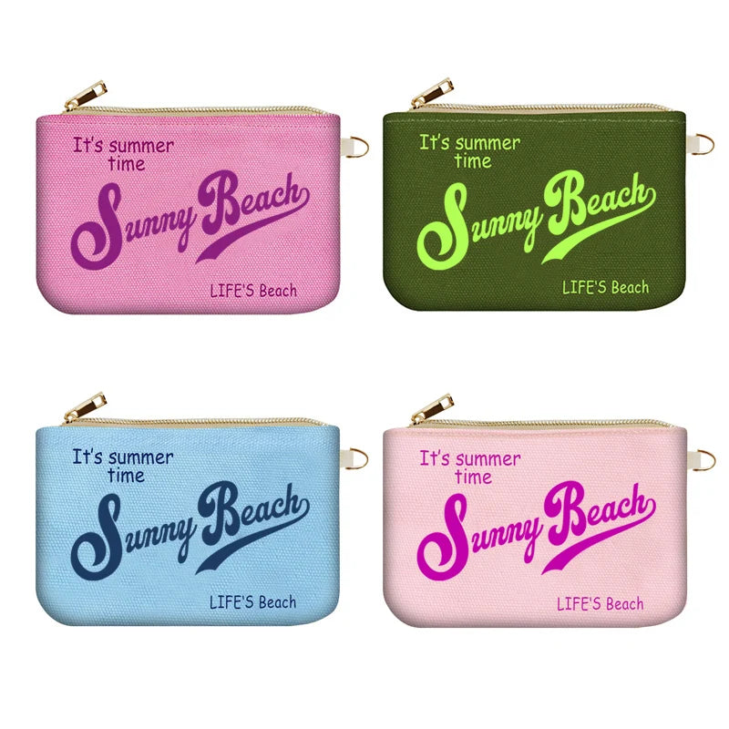 Customizable Letter Purse Leisure Personality Tassel Design Canvas Cotton Women's Clutch Office Gifts Beach Wallet iPhone Bag