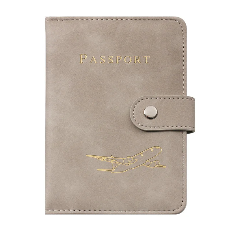 Leather Passport Holder Covers Case Waterproof Travel Credit Card Wallet Cute Passport Book for Women/Men Buckle Passport Cover