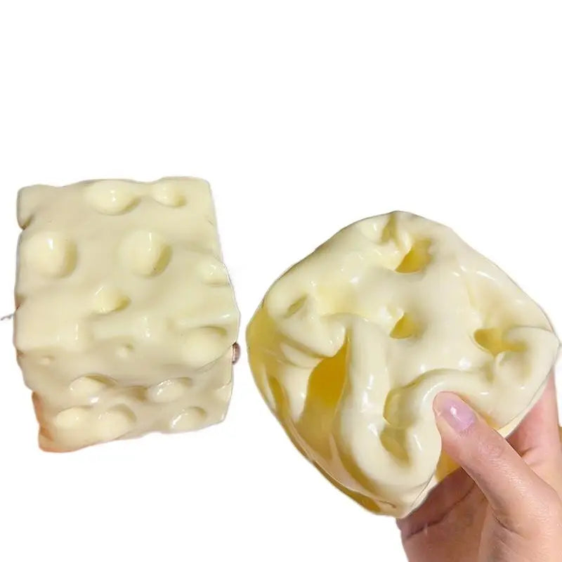 Taba Cheese Cube Stress Ball Non Rebound Shapeable Squeeze Toy Portable Sensory Fidget Toy For Kids Adults Relax